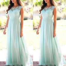 Load image into Gallery viewer, U-SWEAR 2019 Sexy Lace Backless Bridesmaid Dresses O-Neck Sleeveless Long Chiffon Wedding Party Formal Gowns Vestidos De Festa