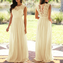 Load image into Gallery viewer, U-SWEAR 2019 Sexy Lace Backless Bridesmaid Dresses O-Neck Sleeveless Long Chiffon Wedding Party Formal Gowns Vestidos De Festa