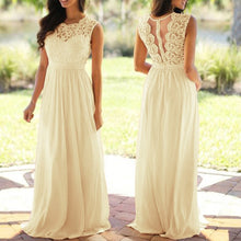 Load image into Gallery viewer, U-SWEAR 2019 Sexy Lace Backless Bridesmaid Dresses O-Neck Sleeveless Long Chiffon Wedding Party Formal Gowns Vestidos De Festa