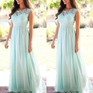 U-SWEAR 2019 Sexy Lace Backless Bridesmaid Dresses O-Neck Sleeveless Long Chiffon Wedding Party Formal Gowns Vestidos De Festa