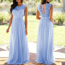 Load image into Gallery viewer, U-SWEAR 2019 Sexy Lace Backless Bridesmaid Dresses O-Neck Sleeveless Long Chiffon Wedding Party Formal Gowns Vestidos De Festa