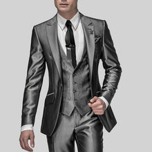 Load image into Gallery viewer, New Arrival Customized Shawl Black Lapel Groom suit Wedding Best Men suits 3 Pieces (Jacket+Pants+Vest) Royal Blue man Suit