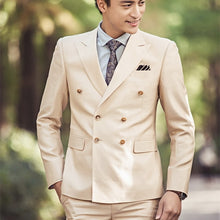 Load image into Gallery viewer, New Arrival Customized Shawl Black Lapel Groom suit Wedding Best Men suits 3 Pieces (Jacket+Pants+Vest) Royal Blue man Suit