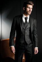 Load image into Gallery viewer, New Arrival Customized Shawl Black Lapel Groom suit Wedding Best Men suits 3 Pieces (Jacket+Pants+Vest) Royal Blue man Suit