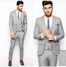 Load image into Gallery viewer, New Arrival Customized Shawl Black Lapel Groom suit Wedding Best Men suits 3 Pieces (Jacket+Pants+Vest) Royal Blue man Suit