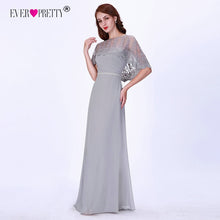 Load image into Gallery viewer, Grey Evening Dresses Long 2019 Ever Pretty EZ07612GY Lace Half Sleeve Chiffon Formal Party Dresses Women Elegant Evening Gowns