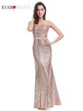Load image into Gallery viewer, Plus Size Gold Sequined Evening Dresses Ever Pretty Mermaid V-Neck Elegant Women Formal Party Long Dresses Abendkleider 2020