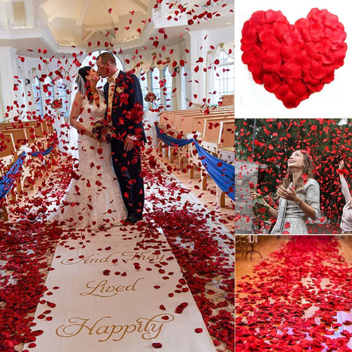 1000pcs Lifelike Artificial Silk Red Rose Petals Decorations for Wedding Party Confetti Event  Fake Rose Flower Girl Toss Petal