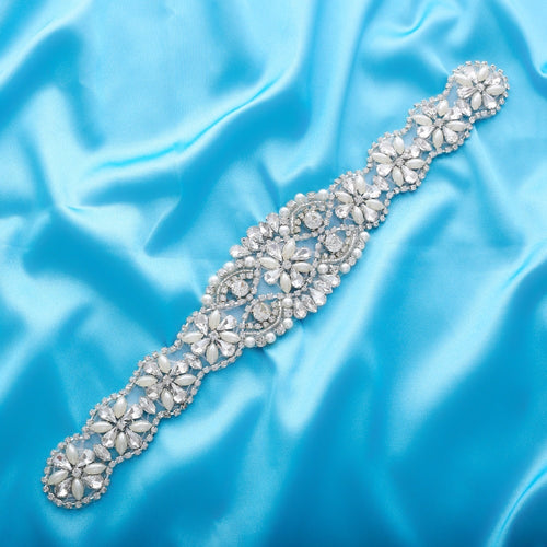 Crystal Wedding Belt Pearl Bridal Belt Rhinestones Sash For Bridal Accessories Silver Gold and Rose Gold Only Applique NZUK