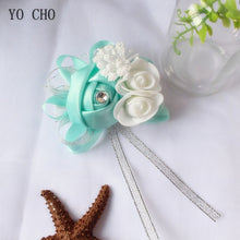 Load image into Gallery viewer, Wrist Corsage Bridesmaid Bride Wrist Corsage Bracelet Supplies Silk Roses White Wrist Flower Marriage Wedding Accessories
