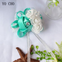 Load image into Gallery viewer, Wrist Corsage Bridesmaid Bride Wrist Corsage Bracelet Supplies Silk Roses White Wrist Flower Marriage Wedding Accessories
