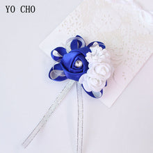 Load image into Gallery viewer, Wrist Corsage Bridesmaid Bride Wrist Corsage Bracelet Supplies Silk Roses White Wrist Flower Marriage Wedding Accessories