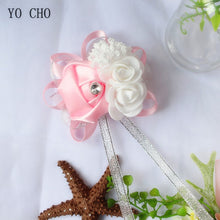 Load image into Gallery viewer, Wrist Corsage Bridesmaid Bride Wrist Corsage Bracelet Supplies Silk Roses White Wrist Flower Marriage Wedding Accessories
