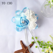 Load image into Gallery viewer, Wrist Corsage Bridesmaid Bride Wrist Corsage Bracelet Supplies Silk Roses White Wrist Flower Marriage Wedding Accessories