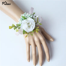 Load image into Gallery viewer, Meldel Corsage Men Wedding Rustic Boutonniere White Bridal Wrist Corsage Bridesmaid Groomsmen Party Meeting Personal Decorations