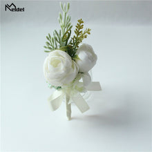 Load image into Gallery viewer, Meldel Corsage Men Wedding Rustic Boutonniere White Bridal Wrist Corsage Bridesmaid Groomsmen Party Meeting Personal Decorations