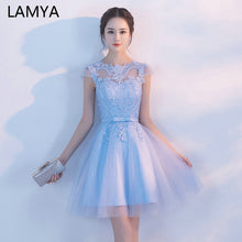 Load image into Gallery viewer, Cheap Customized Cap Sleeve Prom Dress Appliques Ball Gown Evening Dresses Vintage Knee Length Special Occasion Gowns