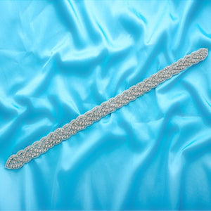 Wedding Dress Belt Sliver Crystal Bridal Sash Diamond Bridal Belt For Women J116S