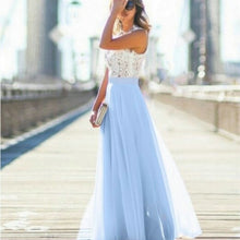 Load image into Gallery viewer, Stylish Pink Long Prom Dresses 2019 Cheap Prom Dress Women Real Photos O-Neck Chiffon Lace A-Line Banquet Evening Party Gown New