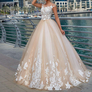 LORIE Wedding dress 2020 Tulle and Lace with Appliques Summer Wedding dress A-Line vestido de noiva White Ivory Bridal Dress New