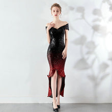 Load image into Gallery viewer, YIDINGZS New Arrive Women Elegant Sequin Prom Dress Short Front Long Back Sparkle Party Dress