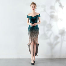 Load image into Gallery viewer, YIDINGZS New Arrive Women Elegant Sequin Prom Dress Short Front Long Back Sparkle Party Dress