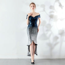 Load image into Gallery viewer, YIDINGZS New Arrive Women Elegant Sequin Prom Dress Short Front Long Back Sparkle Party Dress