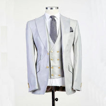 Load image into Gallery viewer, New Arrival Groomsmen Ivory Groom Tuxedos Peak Lapel Men Suits Wedding Best Man Blazer ( Jacket+Pants+Vest+Tie ) C459