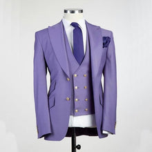 Load image into Gallery viewer, New Arrival Groomsmen Ivory Groom Tuxedos Peak Lapel Men Suits Wedding Best Man Blazer ( Jacket+Pants+Vest+Tie ) C459