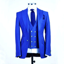 Load image into Gallery viewer, New Arrival Groomsmen Ivory Groom Tuxedos Peak Lapel Men Suits Wedding Best Man Blazer ( Jacket+Pants+Vest+Tie ) C459