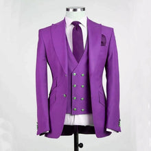 Load image into Gallery viewer, New Arrival Groomsmen Ivory Groom Tuxedos Peak Lapel Men Suits Wedding Best Man Blazer ( Jacket+Pants+Vest+Tie ) C459