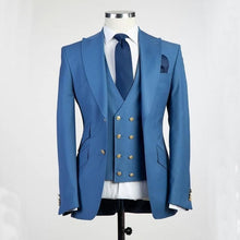 Load image into Gallery viewer, New Arrival Groomsmen Ivory Groom Tuxedos Peak Lapel Men Suits Wedding Best Man Blazer ( Jacket+Pants+Vest+Tie ) C459
