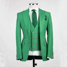 Load image into Gallery viewer, New Arrival Groomsmen Ivory Groom Tuxedos Peak Lapel Men Suits Wedding Best Man Blazer ( Jacket+Pants+Vest+Tie ) C459