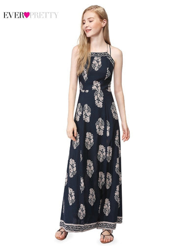 Floral Print Prom Dresses Long Ever Pretty AS07076NB Sleeveles Spaghetti Strap A-Line Elegant Cheap Women Summer Beach Dresses