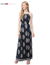 Load image into Gallery viewer, Floral Print Prom Dresses Long Ever Pretty AS07076NB Sleeveles Spaghetti Strap A-Line Elegant Cheap Women Summer Beach Dresses