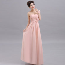 Load image into Gallery viewer, QNZL70X#V-neck Lace Up Chiffon Purple Champagne pink blue Bridesmaid Dresses Long wholesale Custom wedding party dress Flower
