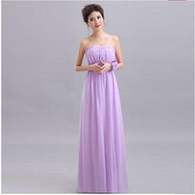 Load image into Gallery viewer, QNZL70X#V-neck Lace Up Chiffon Purple Champagne pink blue Bridesmaid Dresses Long wholesale Custom wedding party dress Flower