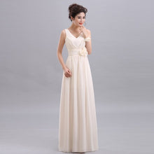Load image into Gallery viewer, QNZL70X#V-neck Lace Up Chiffon Purple Champagne pink blue Bridesmaid Dresses Long wholesale Custom wedding party dress Flower
