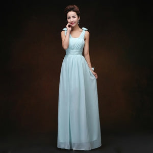 QNZL70X#V-neck Lace Up Chiffon Purple Champagne pink blue Bridesmaid Dresses Long wholesale Custom wedding party dress Flower