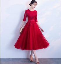 Load image into Gallery viewer, 2020 New Arrival Short Lace Sexy Prom Dresses Half Sleeve Vestidos Evening Party Gowns