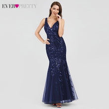 Load image into Gallery viewer, Plus Size Elegant Evening Dresses Saudi Arabia Ever Pretty Mermaid Sequined Lace Appliques Mermaid Long Dress 2019 Party Gowns