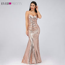 Load image into Gallery viewer, Robe De Soiree Longue Ever Pretty Cheap Little Mermaid Burgundy Red Sexy Evening Dresses Sequined Sparkle Plus Size Party Gowns
