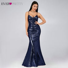 Load image into Gallery viewer, Robe De Soiree Longue Ever Pretty Cheap Little Mermaid Burgundy Red Sexy Evening Dresses Sequined Sparkle Plus Size Party Gowns