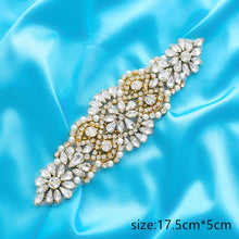 Load image into Gallery viewer, Crystal Wedding Belt Pearl Bridal Belt Rhinestones Sash For Bridal Accessories Silver Gold and Rose Gold Only Applique NZUK