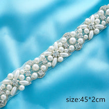 Load image into Gallery viewer, Crystal Wedding Belt Pearl Bridal Belt Rhinestones Sash For Bridal Accessories Silver Gold and Rose Gold Only Applique NZUK