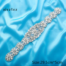 Load image into Gallery viewer, Crystal Wedding Belt Pearl Bridal Belt Rhinestones Sash For Bridal Accessories Silver Gold and Rose Gold Only Applique NZUK
