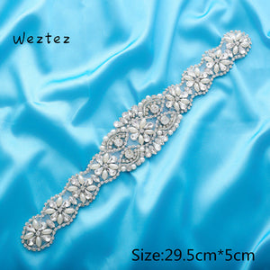 Crystal Wedding Belt Pearl Bridal Belt Rhinestones Sash For Bridal Accessories Silver Gold and Rose Gold Only Applique NZUK