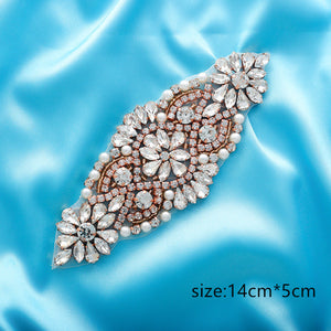 Crystal Wedding Belt Pearl Bridal Belt Rhinestones Sash For Bridal Accessories Silver Gold and Rose Gold Only Applique NZUK