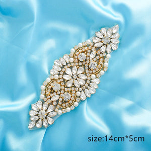Crystal Wedding Belt Pearl Bridal Belt Rhinestones Sash For Bridal Accessories Silver Gold and Rose Gold Only Applique NZUK