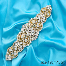 Load image into Gallery viewer, Crystal Wedding Belt Pearl Bridal Belt Rhinestones Sash For Bridal Accessories Silver Gold and Rose Gold Only Applique NZUK